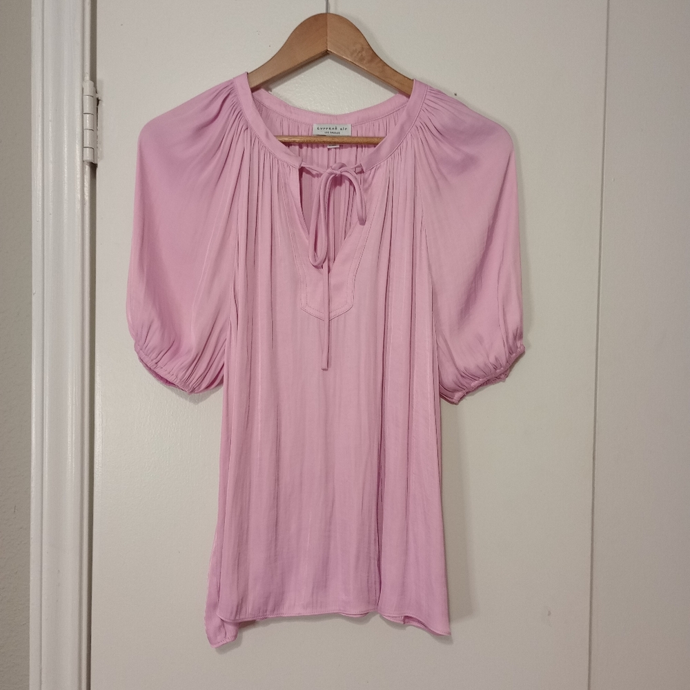 Current Air Split Neck Tie Blouse - image 2